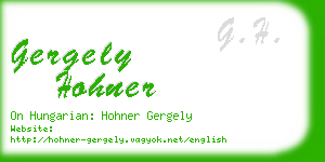 gergely hohner business card